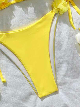 Swim Mod بكيني بخصر معقود بألوان صلبة