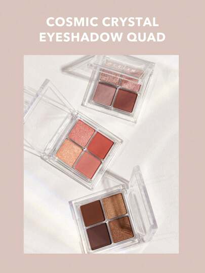 SHEGLAM ظلال العيون Cosmic Crystal Quad-Spellbound 4-Clolor Matte Glitter Eyeshadow Palette Neutral Tone Gold Rose Mauve Shine Glitter Long-Lasting Ultra Pigmented Smooth Blendable Eyeshadow Brown Eyeshadow علامة تجارية جمال مكياج ميكب مستحضرات تجميل للنس
