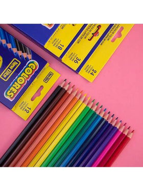 طقم أقلام تلوين ملونة بالزيت 24 لون، لرسم وتلوين الطلاب والأطفال، هدية عيد ميلاد، هدية حفلة، هدية عطلة، لوازم العودة إلى المدرسة، تخرج، لوازم مدرسية أساسية، تلوين