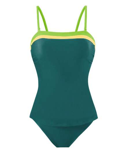 طقم تانكيني حريمي Swim Lushoire 2 قطعة طقم سباحة كامي تانكي بخطوط جسمانية مع أشرطة قابلة للإزالة ذات تصميم لتنحيف البطن، للنساء في أسلوب راقي