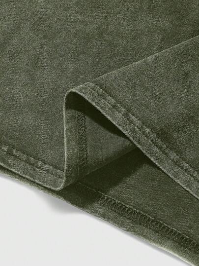 ROMWE MEN Casual تي شيرت كاجوال للرجال بياقة مستديرة وأكمام قصيرة، صيفي، بطراز عقد 2000