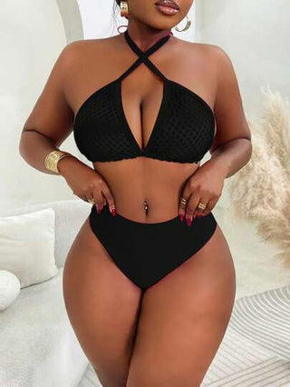 Slaydiva جزء علوي لملابس السباحة بتصميم عُرى شر من قماش شبكي مقاس كبير للحفلات الساخنة