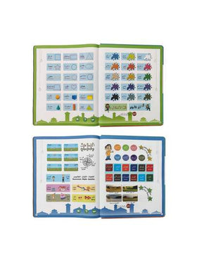 كتاب إلكتروني ناطق ثنائي اللغة (إنجليزية-عربية)، لعبة تعليمية للأطفال قابلة للشحن (تشمل كتاب واحد + كابل شحن؛ 30 صفحة بمحتوى غني يتضمن: الأبجدية الإنجليزية/العربية، الأرقام، الألوان، الأشكال، الحيوانات، الفواكه، الخضروات، الأطعمة، العناصر اليومية، المواصل