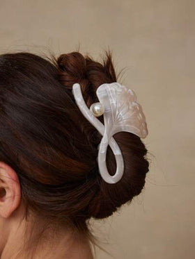 MOTF PREMIUM مشبك شعر على شكل ورقة مزيف من اللؤلؤ مشبك شعر مخلب مخالب الشعر مشابك الشعر