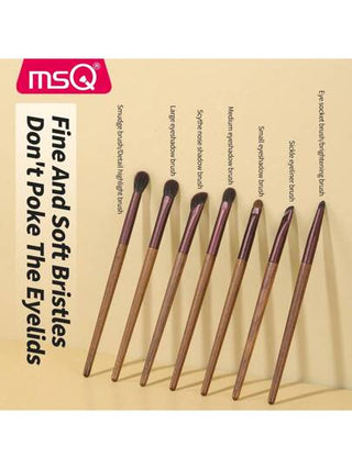 مجموعة فرش مكياج خصائص اصطناعية MSQ من 7 قطع، تشمل فرشاة خلط الظلال، لأدوات مكياج الوجه والعيون، مجموعة فرش الماكياج، فرشاة أساس، فرشاة ظلال العيون، فرشاة آيلاينر، فرشاة سفر للماكياج