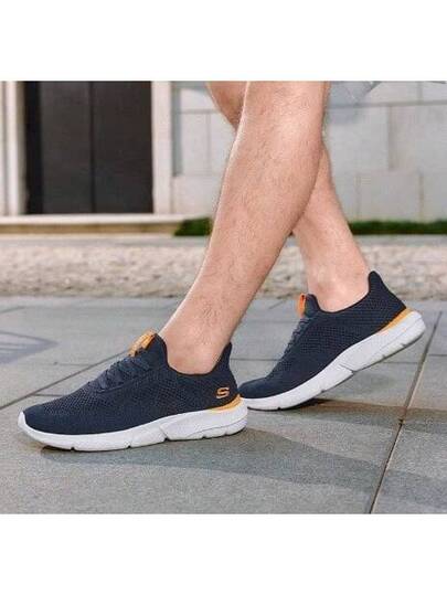 Skechers حذاء GO WALK 6 للرجال سهل الارتداء للمشي الكاجوال والتنفس مع أحزمة وسطح شبكي مريح ونعل ناعم للجري