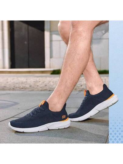 Skechers حذاء GO WALK 6 للرجال سهل الارتداء للمشي الكاجوال والتنفس مع أحزمة وسطح شبكي مريح ونعل ناعم للجري