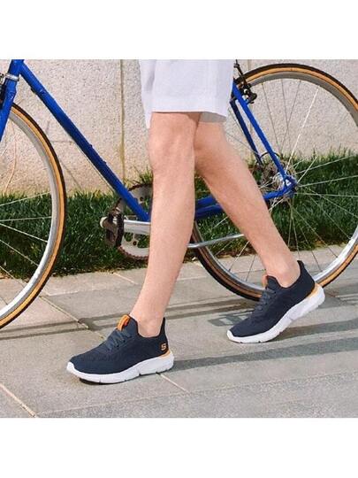 Skechers حذاء GO WALK 6 للرجال سهل الارتداء للمشي الكاجوال والتنفس مع أحزمة وسطح شبكي مريح ونعل ناعم للجري
