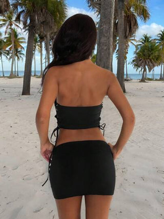 طقم تانكيني حريمي EgrlEra مجموعة تانكيني مع تصميم شريطي متقاطع مناسب للبحر والعطلات للنساء