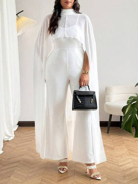SHEIN Clasi جمبسوت مُصممة بأسلوب بسيط وأنيق للمقاسات الكبيرة، للصيف