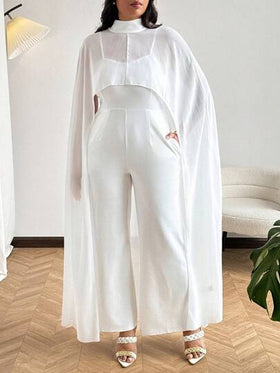 SHEIN Clasi جمبسوت مُصممة بأسلوب بسيط وأنيق للمقاسات الكبيرة، للصيف