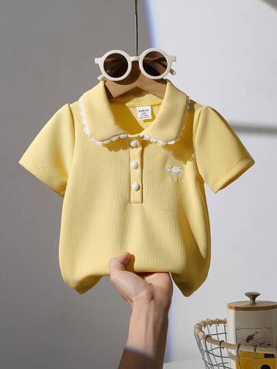 تيشيرتات بناتي Vintaside Kids قمصان بولو كاجوال للبنات الصغيرات، للربيع/الصيف