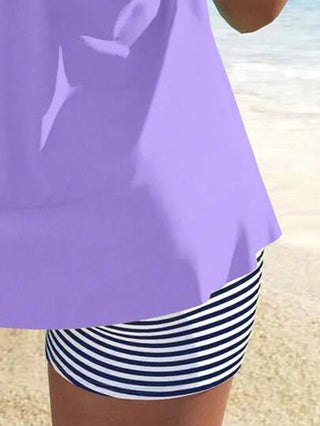 طقم تانكيني حريمي Swim Lushoire بدلة سباحة خاصة بالنساء من مجموعة تانكيني بخطوط ولوحات ملونة مناسبة للشاطئ والعطلات