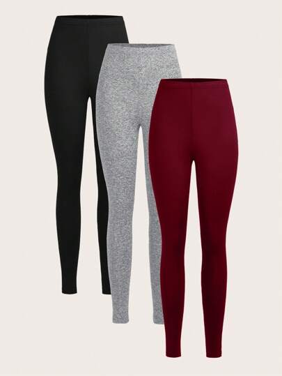 SHEIN EZwear 3 قطعة / مجموعة سراويل كاجوال للنساء مصنوعة من الحياكة الرفيعة الطويلة للصيف