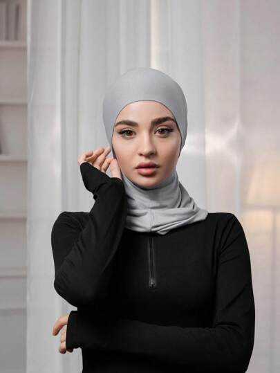 1 قطعة وشاح رقبة نسائي لون أحادي من القماش المرن والمنفذ للهواء والماص للعرق، متعدد الاستخدامات كعصابة للرأس وطرحة للرياضة واللياقة البدنية والأزياء اليومية