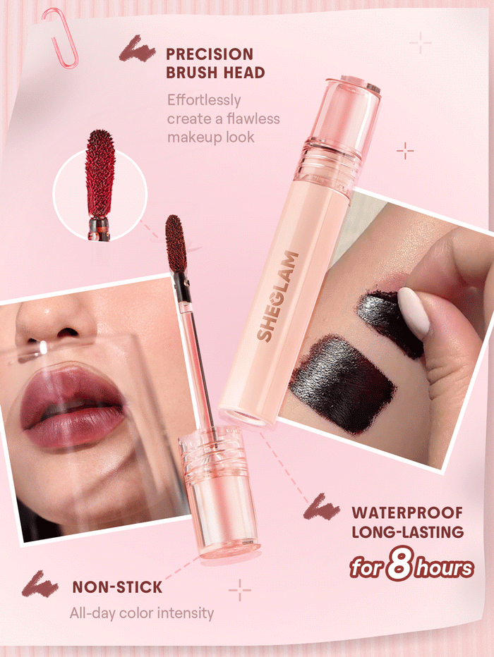 SHEGLAM Fall In Line محدد شفاه قابل للتقشير-Pinky Promise روج تنت أرواج علامة تجارية جمال مكياج ميكب مستحضرات تجميل للنساء الفتيات مثالي لفصل الشتاء الربيع مثالي ل- Y2K أزياء أنيقة رمضان هدية حفلة جاهز أفضل لون