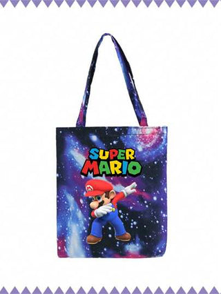 أحذية أوكسفورد حريمي Super Mario حقيبة كتف قماشية مطبوعة بطبعة لعبة سوبر ماريو، حقيبة كتف وحيدة الكتف مع طباعة لشخصية سوبر ماريو، أفضل حقيبة ماريو مبيعًا عبر الحدود، حقيبة نسائية