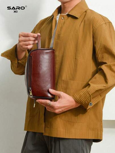 saroxi حقيبة كلاتش رياضية كبيرة السعة للرجال للسفر والخروج، عصرية وبسيطة، مناسبة للمكتب والشباب والطلبة، خيار هدية رائع