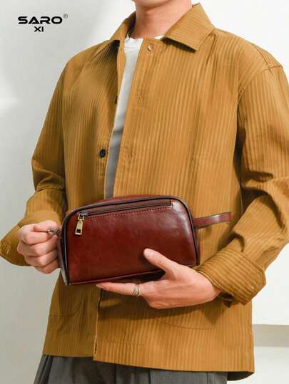 saroxi حقيبة كلاتش رياضية كبيرة السعة للرجال للسفر والخروج، عصرية وبسيطة، مناسبة للمكتب والشباب والطلبة، خيار هدية رائع