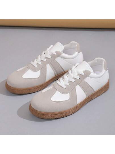 2026 أحذية رياضية كاجوال مسطحة للنساء، برباط دائري، خفيفة الوزن للخارج، مناسبة للربيع والخريف، سهلة التنظيف، أحذية كاجوال منخفضة القمة، أحذية رياضية كاجوال بألوان متباينة، أحذية سكيت بطراز رجعي، أنيقة لجميع المواسم