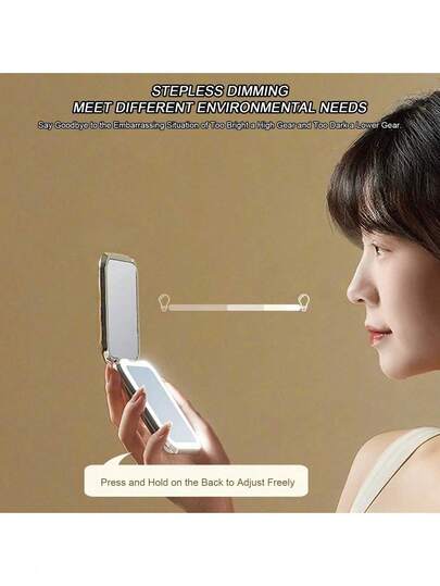 مرآة مكياج قابلة للطي مع إضاءة LED، تحكم باللمس، قابلة للشحن، مرآة مكياج محمولة وقابلة للطي، مرآة مكياج محمولة مع إضاءة، مرآة مكياج LED مدمجة، مناسبة للسفر والمكياج والاستخدام المنزلي، مرآة مكياج مكبرة الجانب بحجم جيب، قابلة للطي، يمكن وضعها في المحفظة، ه