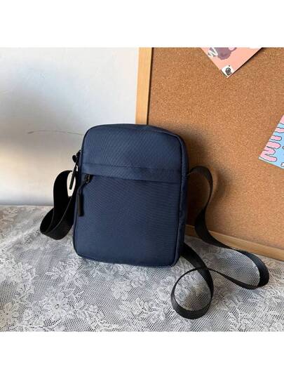 حقيبة كتف قماشية عصرية للرجال، محفظة معدنية صغيرة تناسب الهاتف المحمول