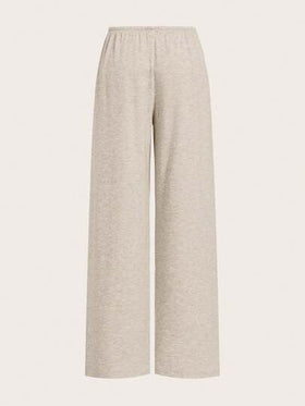 SHEIN EZwear بناطيل نسائية كاجوال واسعة الساق مصنوعة من قماش مضفر ملون