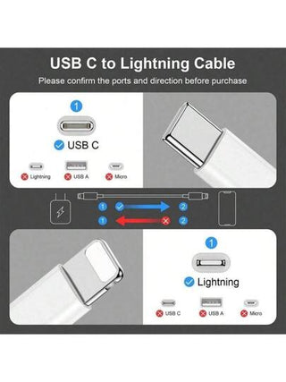كابل شاحن سريع نوع C إلى Lightning، متوافق مع 14 13 12 11/Mini Pro XR Xs Max X SE 8 7 6 Plus/iPad/iPod