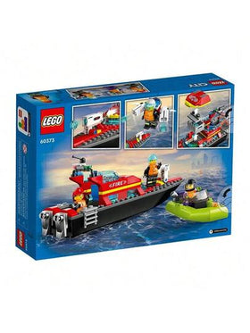 LEGO طقم كتل البناء لقارب الإنقاذ والإطفاء لوجو 60373 للأطفال