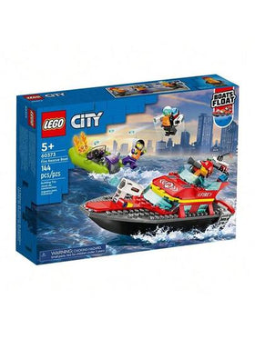 LEGO طقم كتل البناء لقارب الإنقاذ والإطفاء لوجو 60373 للأطفال