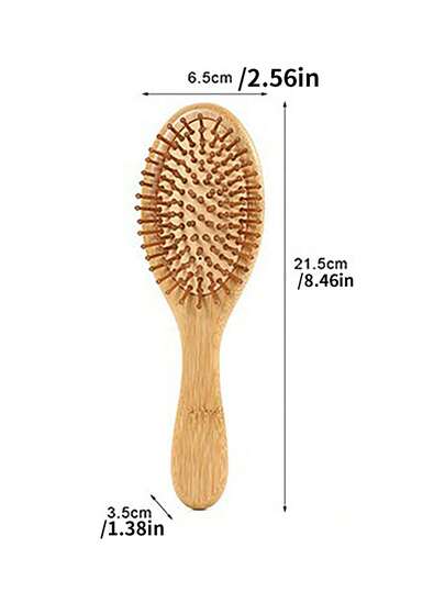 فرشاة شعر كبيرة من الخيزران مع مقبض، مشط خيزران طبيعي، مناسبة لجميع أنواع الشعر (رجال ونساء وجميع الأعمار)، فرشاة تدليك فروة الرأس محمولة (أصفر)، عودة إلى المدرسة، مستلزمات السفر والعطلات، اكسسوارات الشعر للنساء، فرشاة، فرش الشعر، فرشاة الشعر، فرشاة فك...