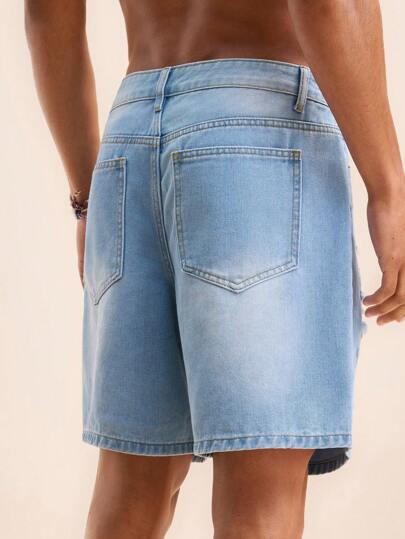 Manfinity VCAY صغلل كاجوال مبهلة مصنوعة من الدينيم المنسوج، مناسبة للصيف