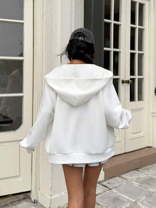 EZwear بلوزة نسائية بقلنسوة مصنوعة من الأكريليك للخريف/الشتاء
