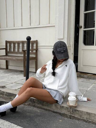 EZwear بلوزة نسائية بقلنسوة مصنوعة من الأكريليك للخريف/الشتاء