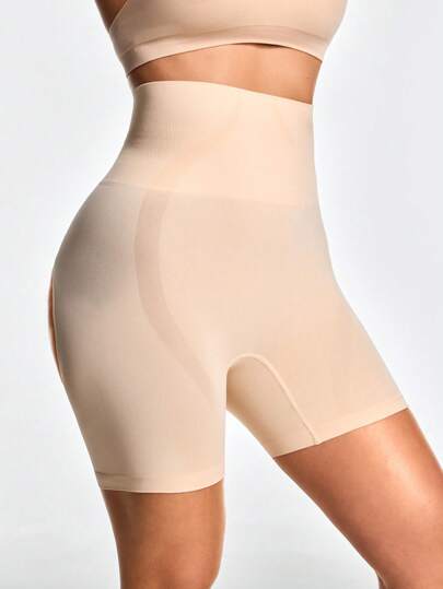 Shape قصير سلس مرتفع الخصر بفتحة جانبية مفتوحة لتحكم بالأرداف والخصر والفخذين
