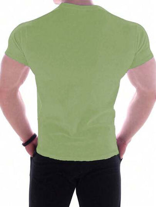 Manfinity Sport Corelite تي شيرت رياضية قصيرة الأكمام رقبة دائرية مطبوع عليها شعارات للرجال للصيف