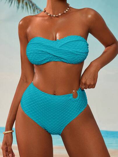 طقم تانكيني حريمي Swim Mod طقم بدلة سباحة تانكيني عصري، مناسب للصيف