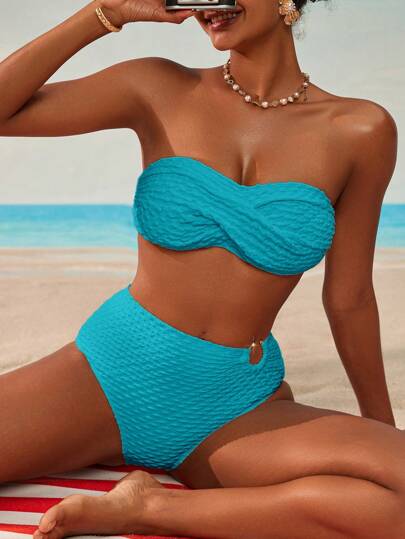 طقم تانكيني حريمي Swim Mod طقم بدلة سباحة تانكيني عصري، مناسب للصيف