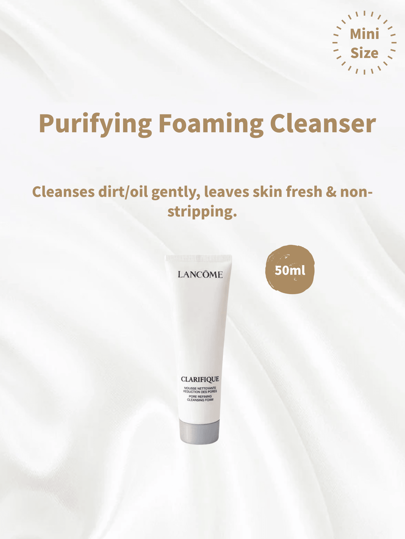 Lancôme منظف رغوي مرطب من لانكوم بحجم السفر 50 مل | نظام تنظيف مزدوج من حمض الأمينو وAGP ينظف بلطف المكياج الخفيف، والحفاظ على توازن ميكروبيوم البشرة