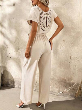 SHEIN Clasi رومبير قصيرة برقبة عاصرية باللون المشمشي مع كشكشة ظهر للاستخدام في العطلات