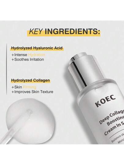 KOEC كريم معزز القوة الكولاجين العميق لمصل الوجه والبشرة الحساسة ، العناية بالبشرة الكورية للترطيب ومكافحة التجاعيد