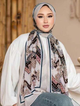 قطعة واحدة من الشيفون المطبوع، وشاح رأس أنيق وفاخر بألوان رجعية للنساء، وشاح، حجاب، عباءة، إكسسوارات للنساء، نقاب للفستان