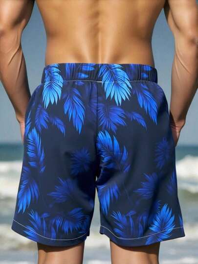 Manfinity Swimmode شورتات كاجوال رقيقة للرجال للشاطئ، طول 5 بوصات، ملابس شاطئية للرجال ملابس شاطئية بتصميم كاجوال وأنيق للاستخدام اليومي على الشاطئ، طراز هاواي