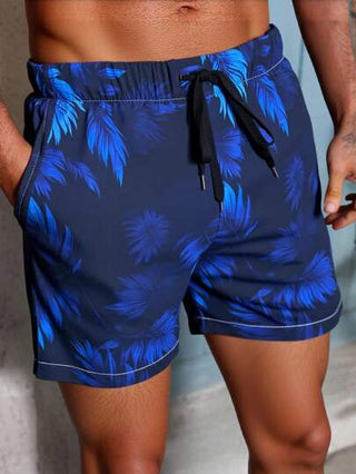 Manfinity Swimmode شورتات كاجوال رقيقة للرجال للشاطئ، طول 5 بوصات، ملابس شاطئية للرجال ملابس شاطئية بتصميم كاجوال وأنيق للاستخدام اليومي على الشاطئ، طراز هاواي