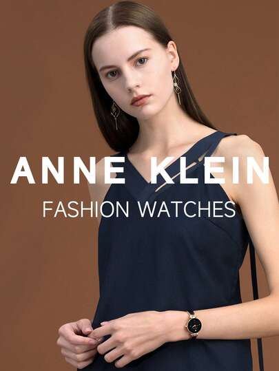 Anne Klein ساعة سوار للنساء بإطار ذهبي وأسود مرصعة بالراين ستون، ساعة أنيقة وكاجوال هدية للسيدات، AK/1980BKGB