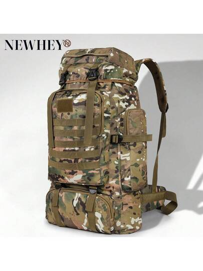 NEWHEY حقيبة ظهر تخييم وتنزه سعة 80 لتر، حقيبة ظهر قتالية عسكرية بنظام موللي، حقيبة ظهر تنزه خفيفة ومقاومة للماء شنطه جامعه شنط جامعات شنطة ظهر للسفر حقيبه جامعه