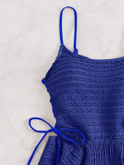 طقم تانكيني حريمي Swim Vcay طقم قطعتين للنساء من قماش الجاكار "عطلة الربيع": تنورة مرتبطة بالخصر وتوب، ملابس لرحلة الاستجمام والمنتجع