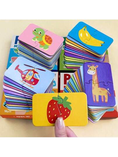 beartale 16 قطعة مجموعة ألغاز DIY، ألعاب ألغاز مونتيسوري، لعبة ذكاء للتعليم المبكر للأطفال، تعليم مبكر ممتع، بسيطة وسهلة اللعب، هدية ألغاز، وسائل تعليمية، ألعاب تعليم مبكر للأطفال، لوازم الفصل الدراسي، لوازم الطلاب، القرطاسية، لوازم المدرسة، هدية العودة إ