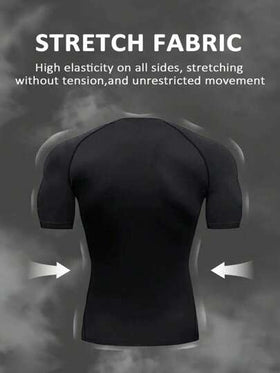 Manfinity Sport Corelite بدلة رياضية رجالية قطعتين، ملابس علوية كم قصير وشورت بسحاب، بدلة رياضية للياقة البدنية والخارجية والعمل الخفيف، ملابس علوية تنفس للصالة الرياضية، بدلة ضاغطة