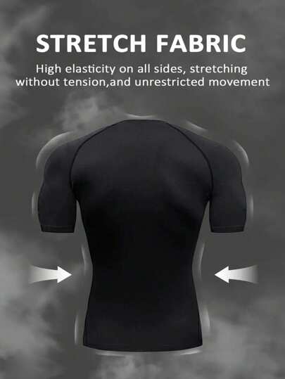 Manfinity Sport Corelite بدلة رياضية رجالية قطعتين، ملابس علوية كم قصير وشورت بسحاب، بدلة رياضية للياقة البدنية والخارجية والعمل الخفيف، ملابس علوية تنفس للصالة الرياضية، بدلة ضاغطة